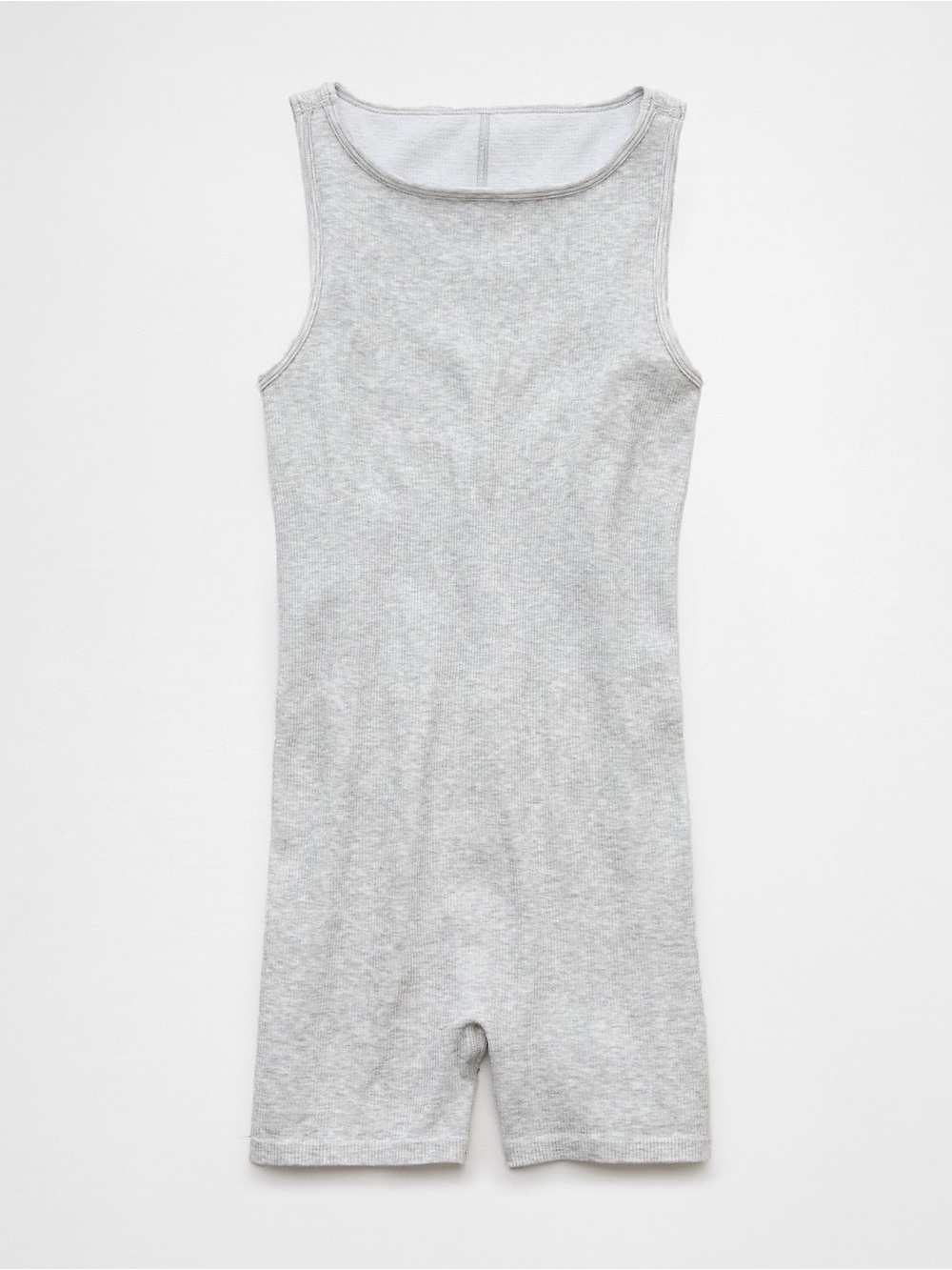 Gray Cotton Pajama Romper